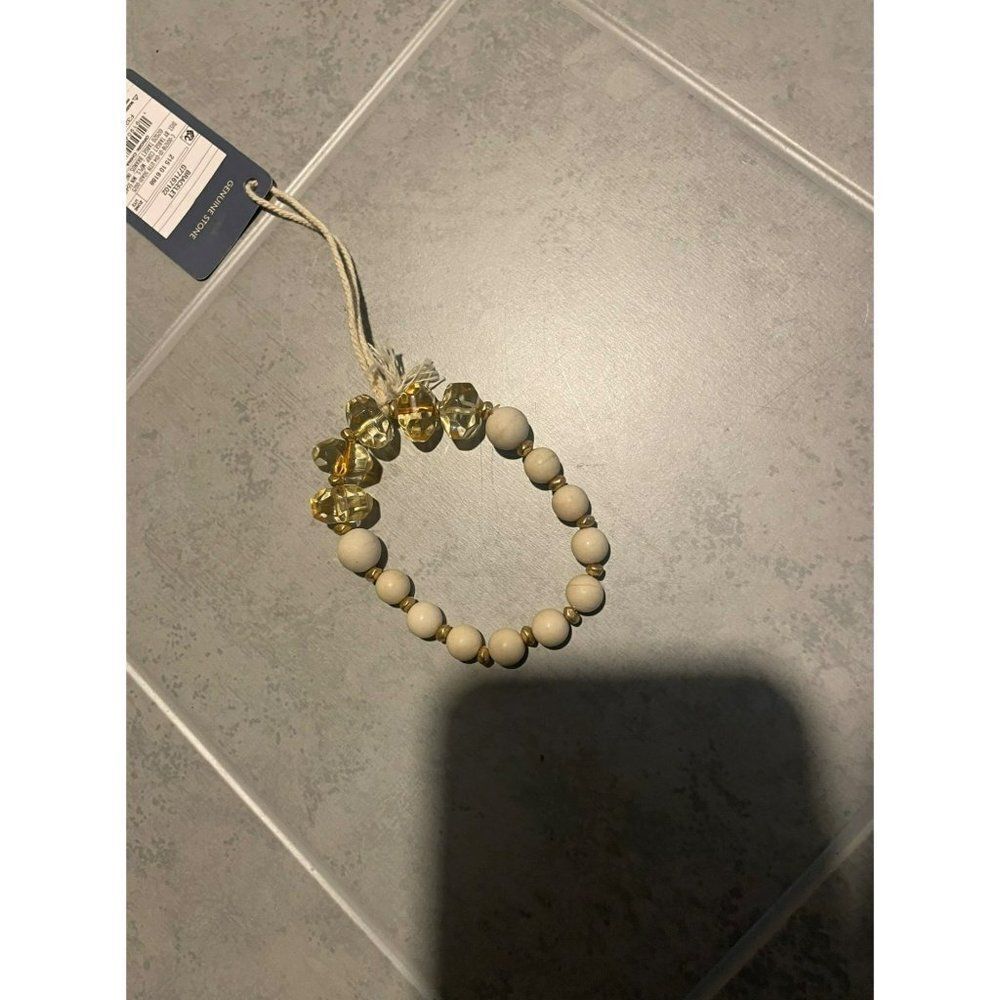 Universal Thread Genuine Stone Bracelet  Stretch  Cream Yellow Genuine Stone